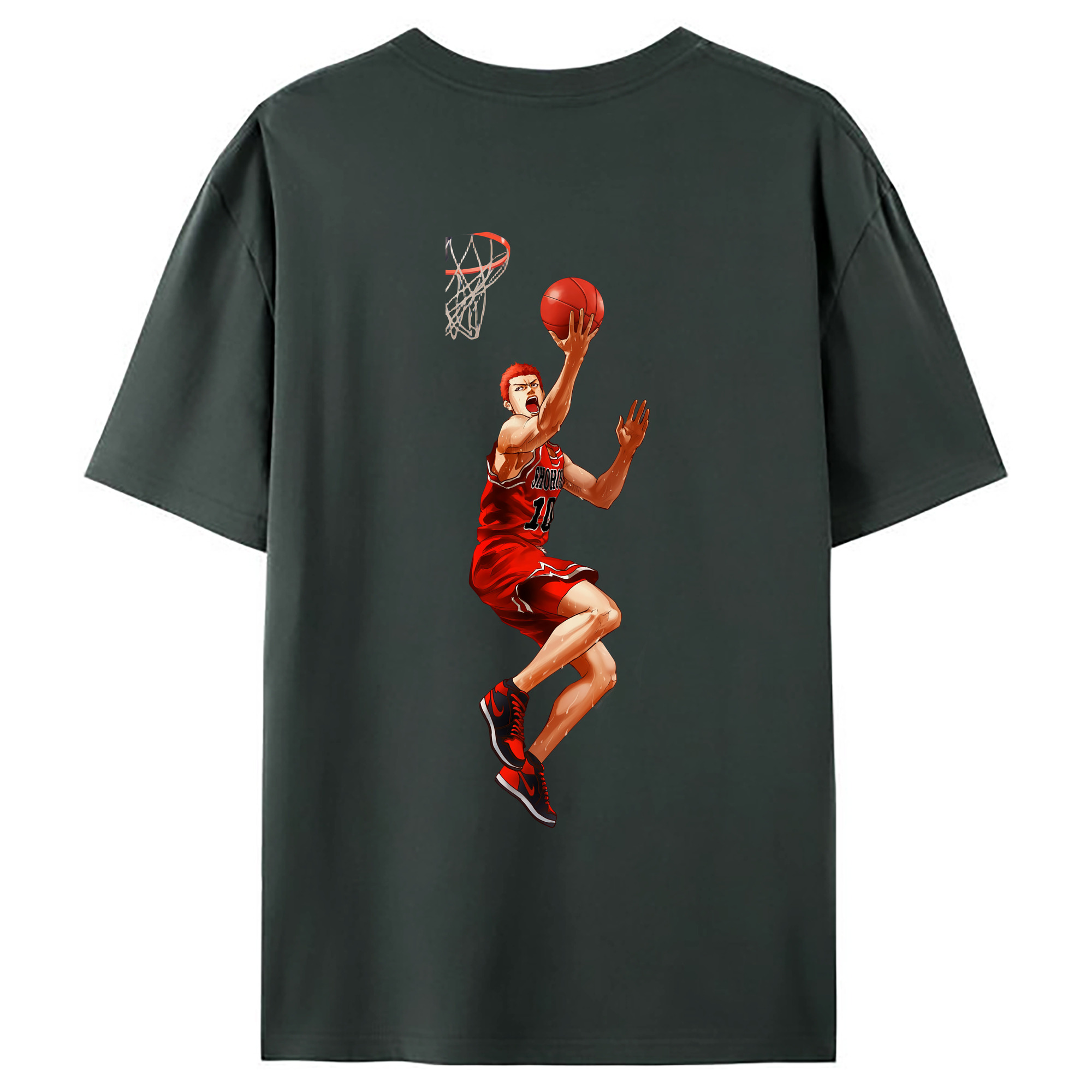 （画像用） SLAM DUNK／スラムダンク 綿100％ メンズ半袖Tシャツ（バックプリント） 通気性